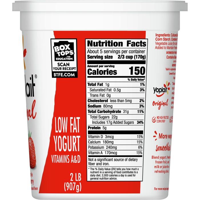 Strawberry go gurt nutrition facts