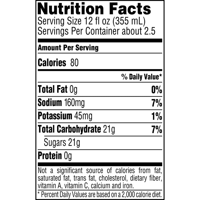 16 oz gatorade nutrition facts