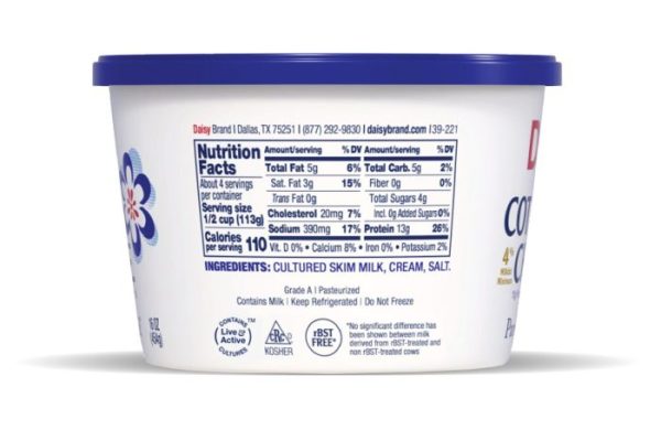 Nutrition facts cottage cheese low fat