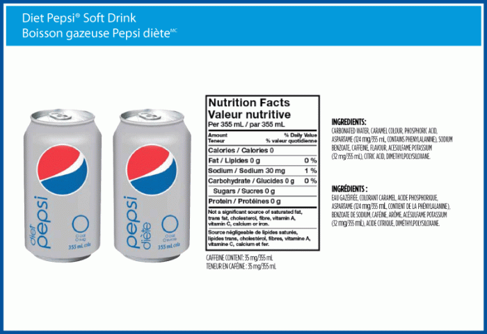 Can of pepsi nutrition facts